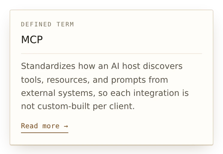 The term card kind, showing a definition, an optional expansion, and a link out.