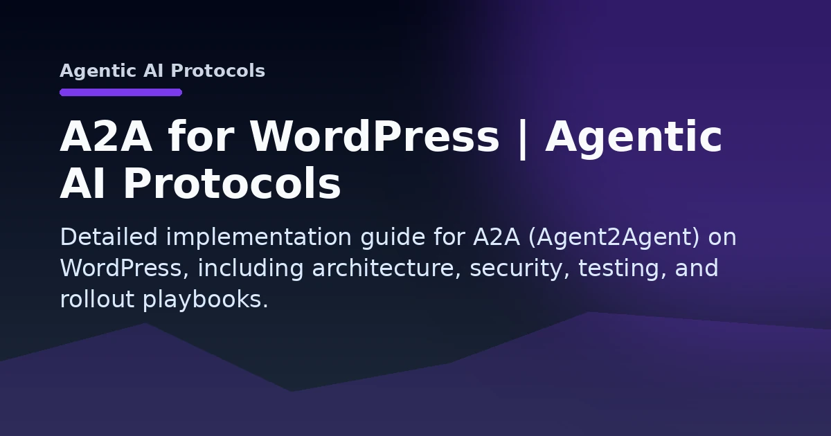A2A for WordPress | Agentic AI Protocols Open Graph image