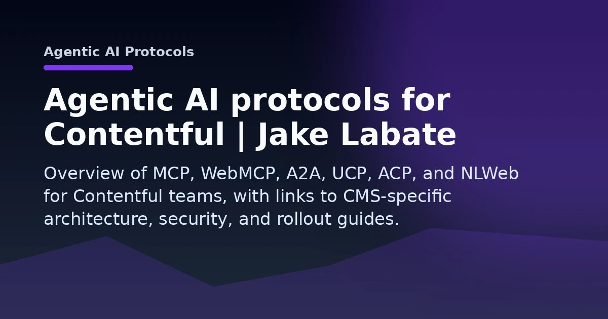 Agentic AI protocols for Contentful | Jake Labate Open Graph image
