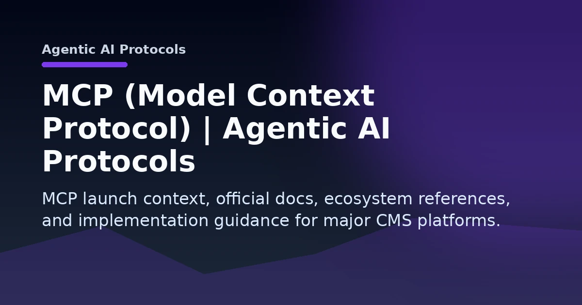 MCP (Model Context Protocol) | Agentic AI Protocols Open Graph image