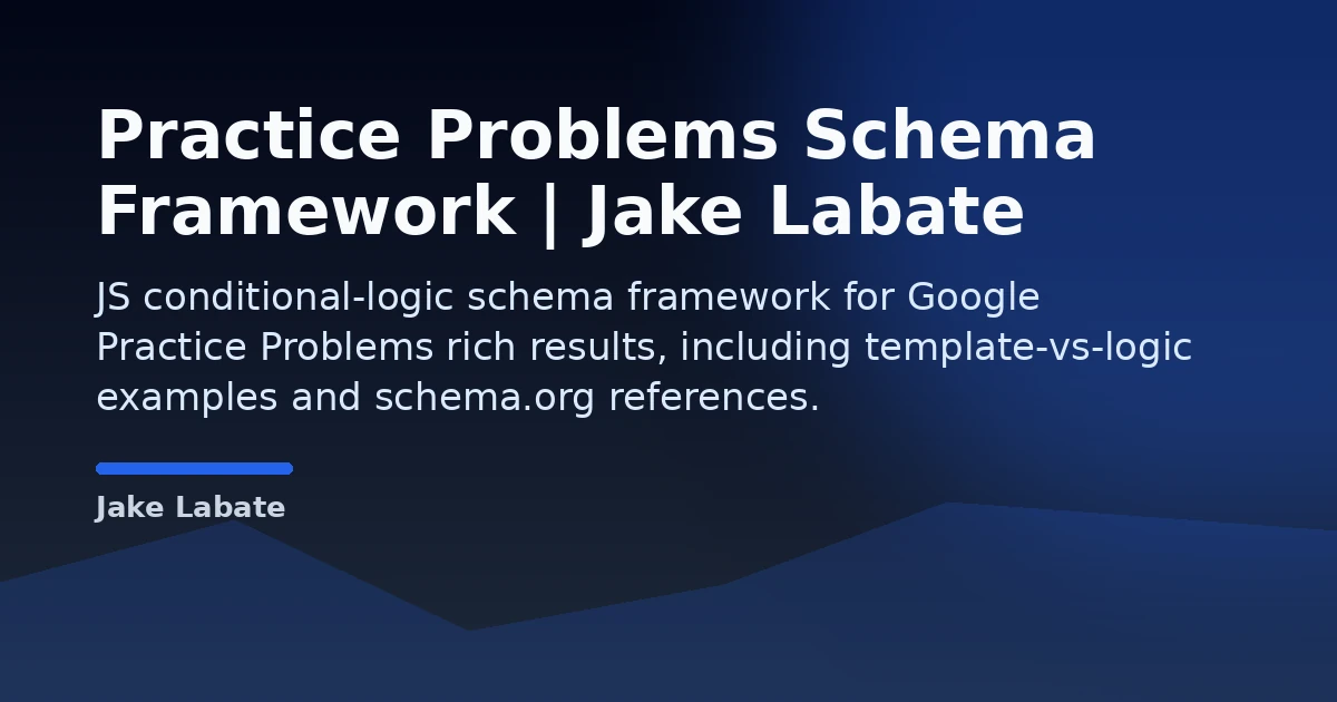 Practice Problems Schema Framework | Jake Labate Open Graph image