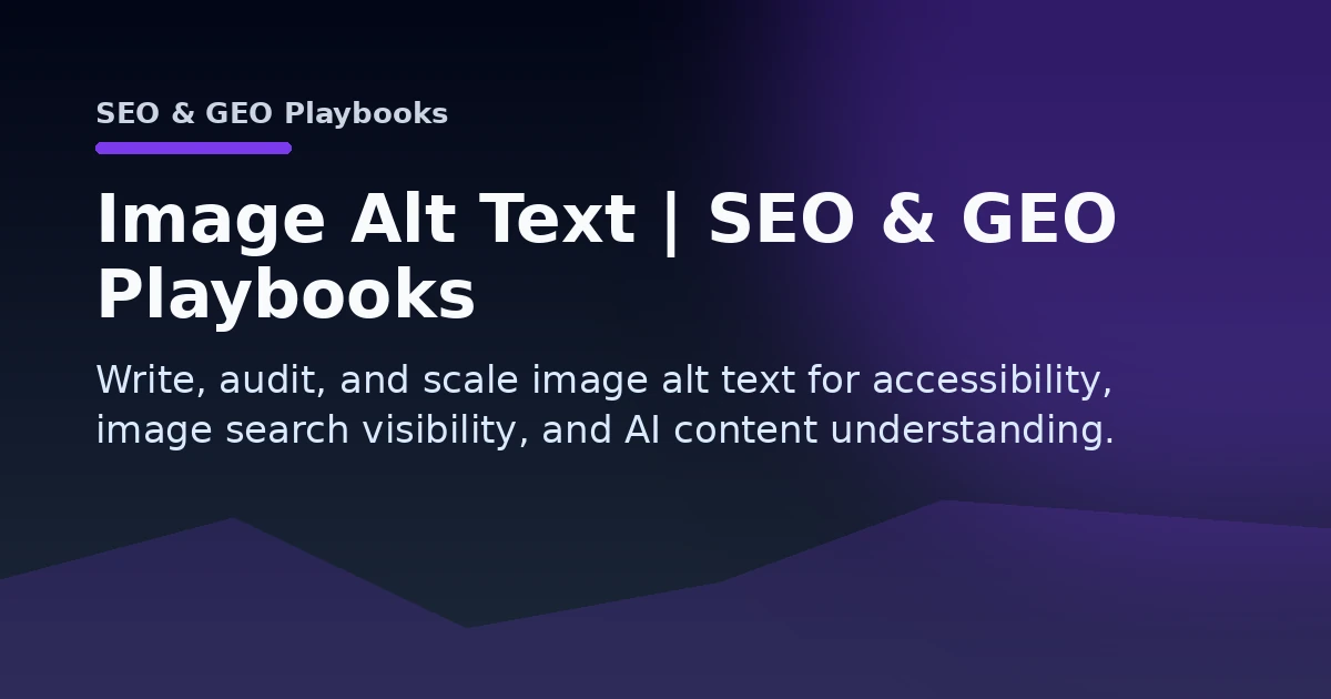 Image Alt Text | SEO & GEO Playbooks Open Graph image
