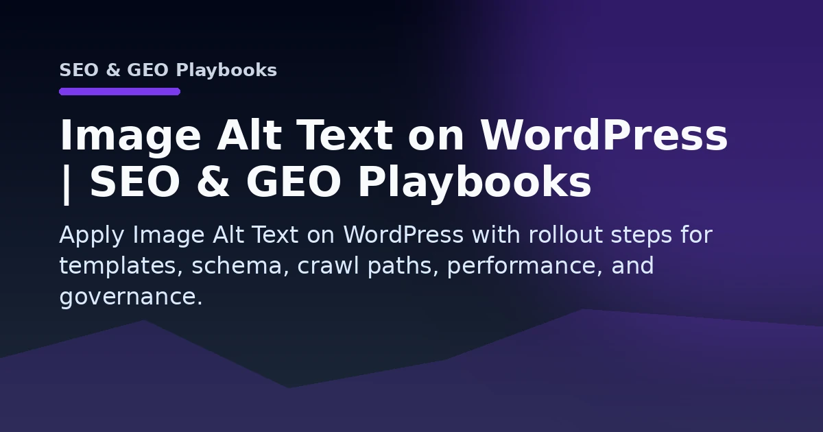 Image Alt Text on WordPress | SEO & GEO Playbooks Open Graph image