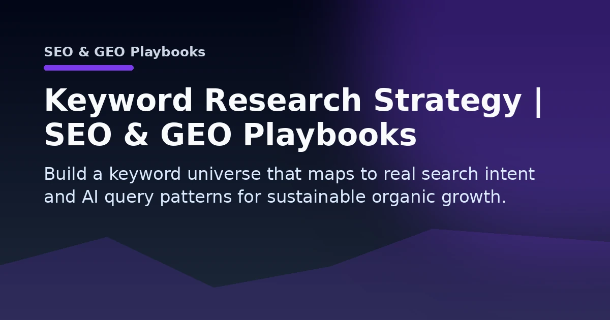 Keyword Research Strategy | SEO & GEO Playbooks Open Graph image